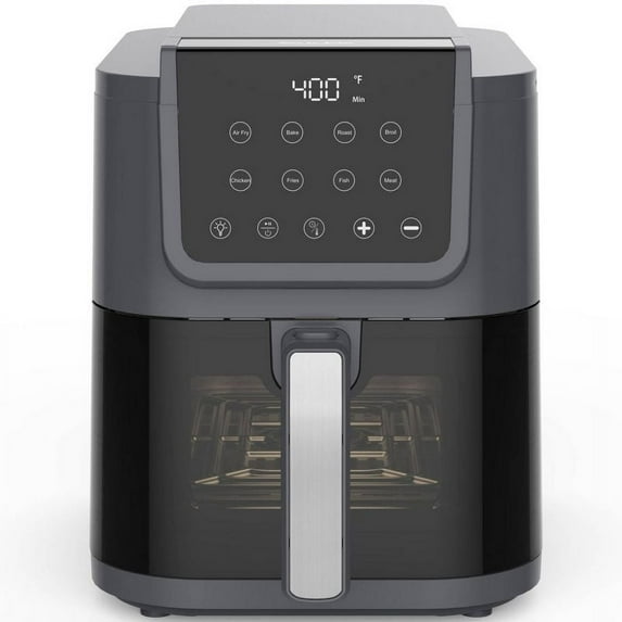 Sur La Table Kitchen Essentials 5qt Air Fryer - Cool Gray: 1700W, Digital Control, Nonstick, Dishwasher-Safe, Recipes Included