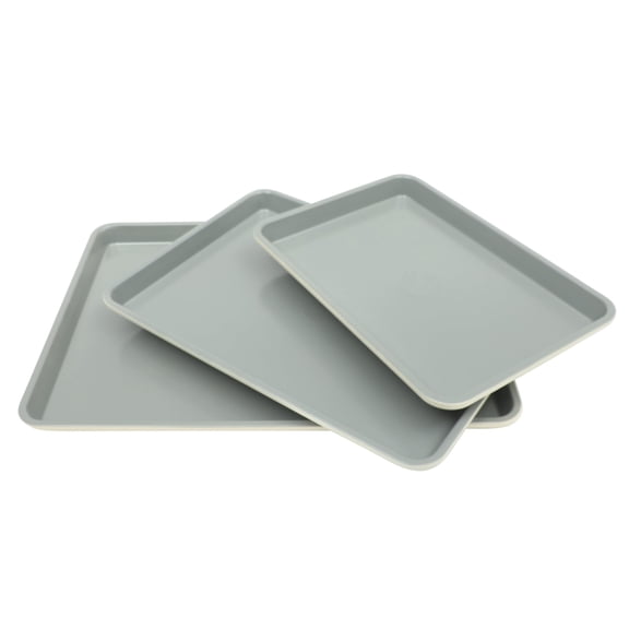Sur La Table Kitchen Essentials Bake Sale 3-Piece Cookie Sheet Set  Nonstick Carbon Steel Baking Pans (13, 15, 18 Inch)  Grey Easy-Clean Oven Trays for Cookies, Roasting & More
