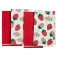 thumbnail image 1 of Sur La Table Kitchen Essentials  Quirky Strawberries Fruit Kitchen Towel 4-Pack Set - 16"x28" Pink, 1 of 5