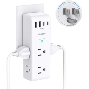 Sur Protector Outlet Extender with Rotating Plug, Multi Plug Wall Outlet | 6 AC Outlet Splitter 4 USB Ports (2 USB C),1800J USB Wall Charr, Plug Adapter Power Strip for Home Office Dorm Room Travel