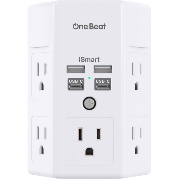 Sur Protector Wall Outlet Extender, 5 Outlets & 4 USB Ports (2 USB-C), 1680J, 3-Sided Multi Plug Outlet Adapter, Outlet Splitter, Wall Mount, ETL Listed for Home Office Travel