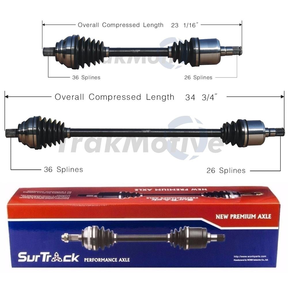 SurTrack Pair Set of 2 Front CV Axle Shafts For VW Jetta Passat Rabbit