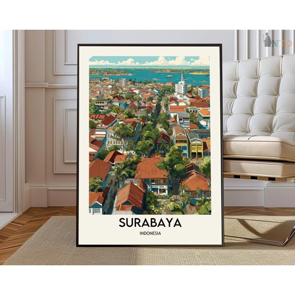 Surabaya East Java City Poster, Unframed Paper Poster 8x10in