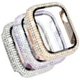 thumbnail image 1 of Surace Smartwatch Protective Cover Compatible with Apple Watch Case 45mm with Screen Protector Bling Rhinestone Case for iWatch Series 7/8/9 (45mm, Rose Gold/Iridescent/Clear), 1 of 8