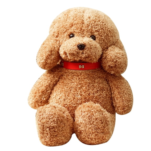 Surakey 14.9" Plush Dog Toys,Curly Haired Teddy for Kids Birthday Gift Beige
