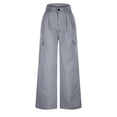thumbnail image 1 of Surakey Cargo Pants for Women High Waist Wide Leg Pant Lounge Baggy Straight Leg Trousers Plain Solid Color Bottom, 1 of 6