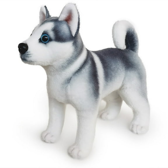 Surakey Dog Dolls Decoration Simulated Husky Dog Stuffed Animal Plush Doll Soft Toys 9.84"-Standing Posture