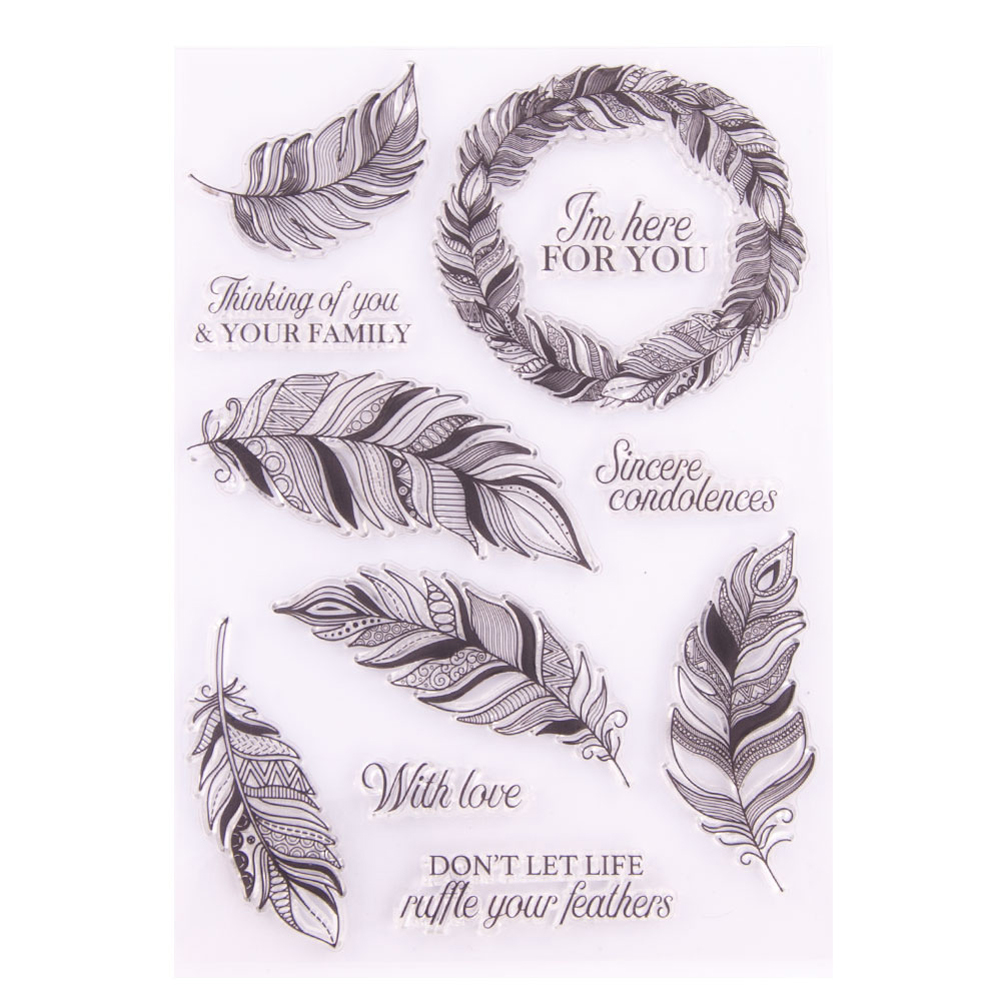 Arbuya Clear Rubber Stamp - Phases Of The Moon & Leaves Sentiments For Card Making & Scrapbooking