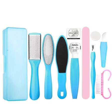 Surakey Foot File Pedicure 11-Piece Set Blue Box For Women For Gift