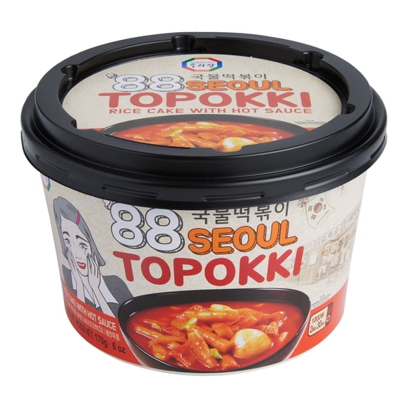 Surasang Seoul Topokki Rice Cake with Hot Sauce Stew Bowl 6.24 oz Pack of 2