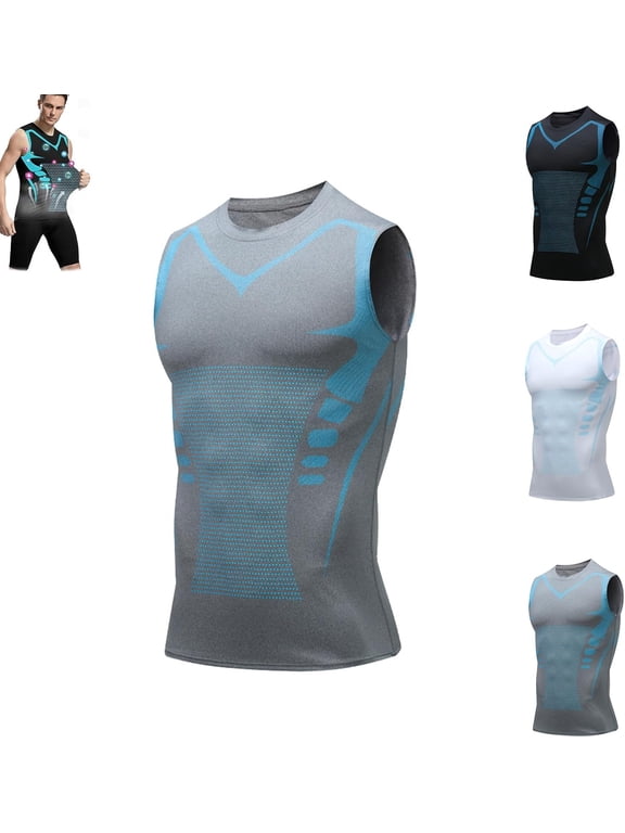 Surasy Compression Shirt, Compression Vest Men, Shaping Sleeveless Shirt for Men, Breathable Quick Dry Slim Fit Athletic Undershirt