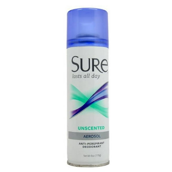 Sure Anti-Perspirant & Deodorant Aerosol Spray Unscented 6oz Each