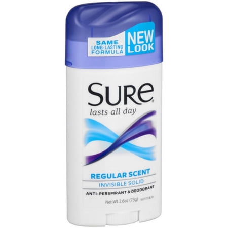 Sure Anti-Perspirant Deodorant Invisible Solid Regular Scent 2.60 oz