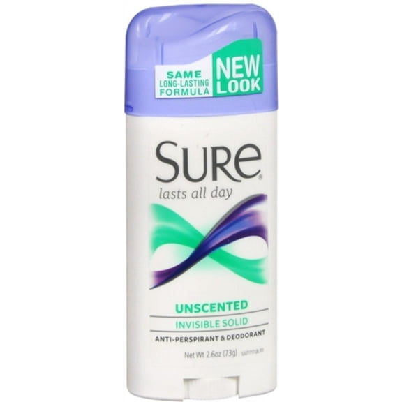 Sure Anti-Perspirant Deodorant Invisible Solid Unscented 2.60 oz