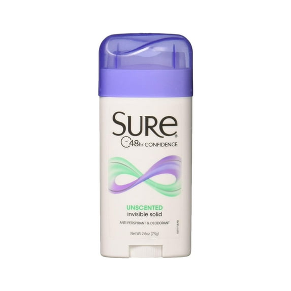 Sure Anti-Perspirant Deodorant Invisible Solid Unscented 2.60oz Each