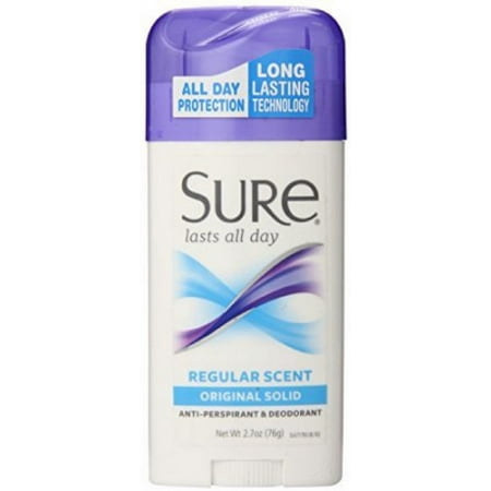Sure Anti-Perspirant & Deodorant Original Solid, Regular Scent 2.70 oz (Pack of 3)