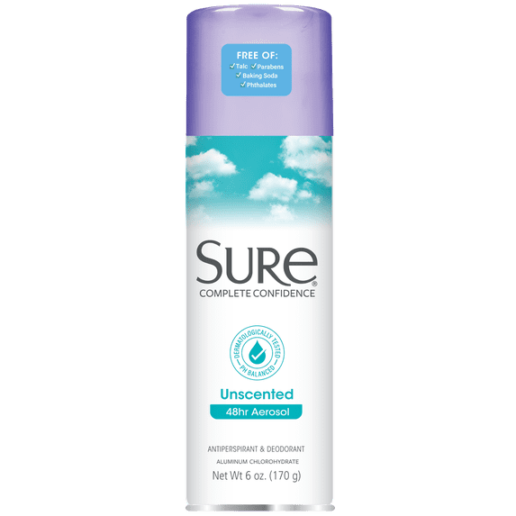 Sure Anti-Perspirant Deodorant Spray, Unscented, Women, 6 oz