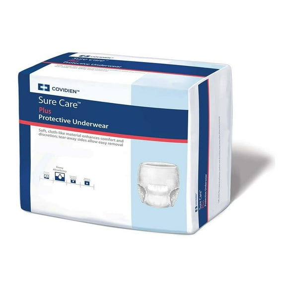 Sure Care Heavy Absorbency Underwear 1605 Medium Pack of 20, White