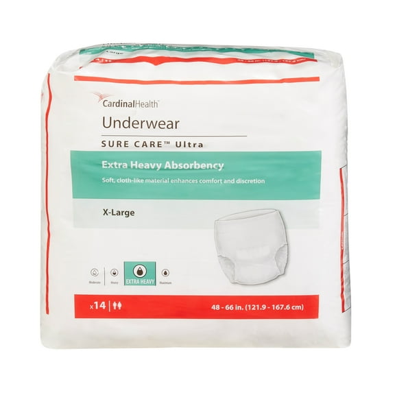 Sure Care Ultra Disposable Underwear Pull On with Tear Away Seams X-Large, 1455, 61, 56 Ct