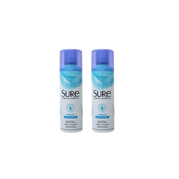 Sure Deodorant 6oz Aerosol Regular Scent (Pack of 2)