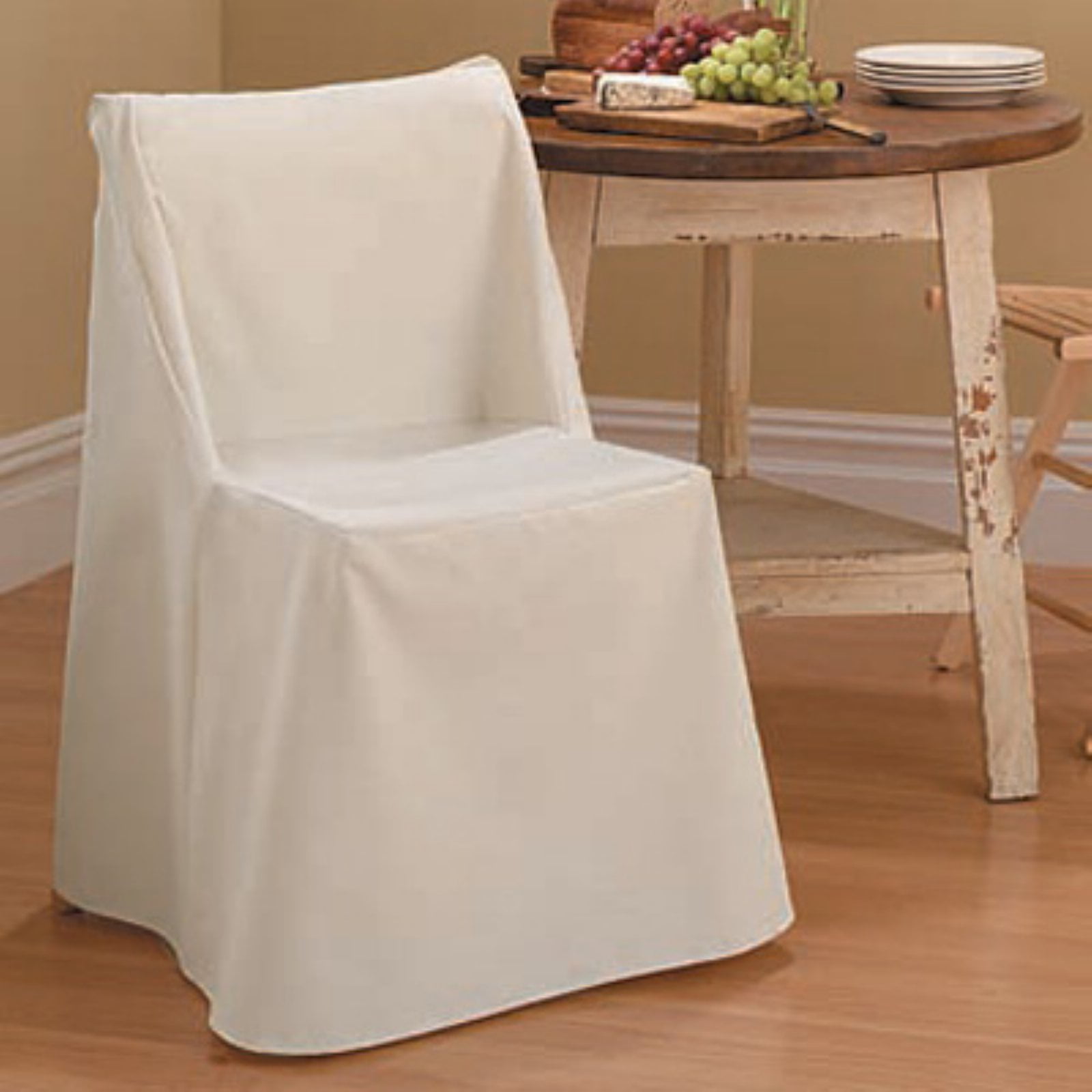 Sure Fit Cotton Duck Wing Chair Slipcover in Natural (As Is Item