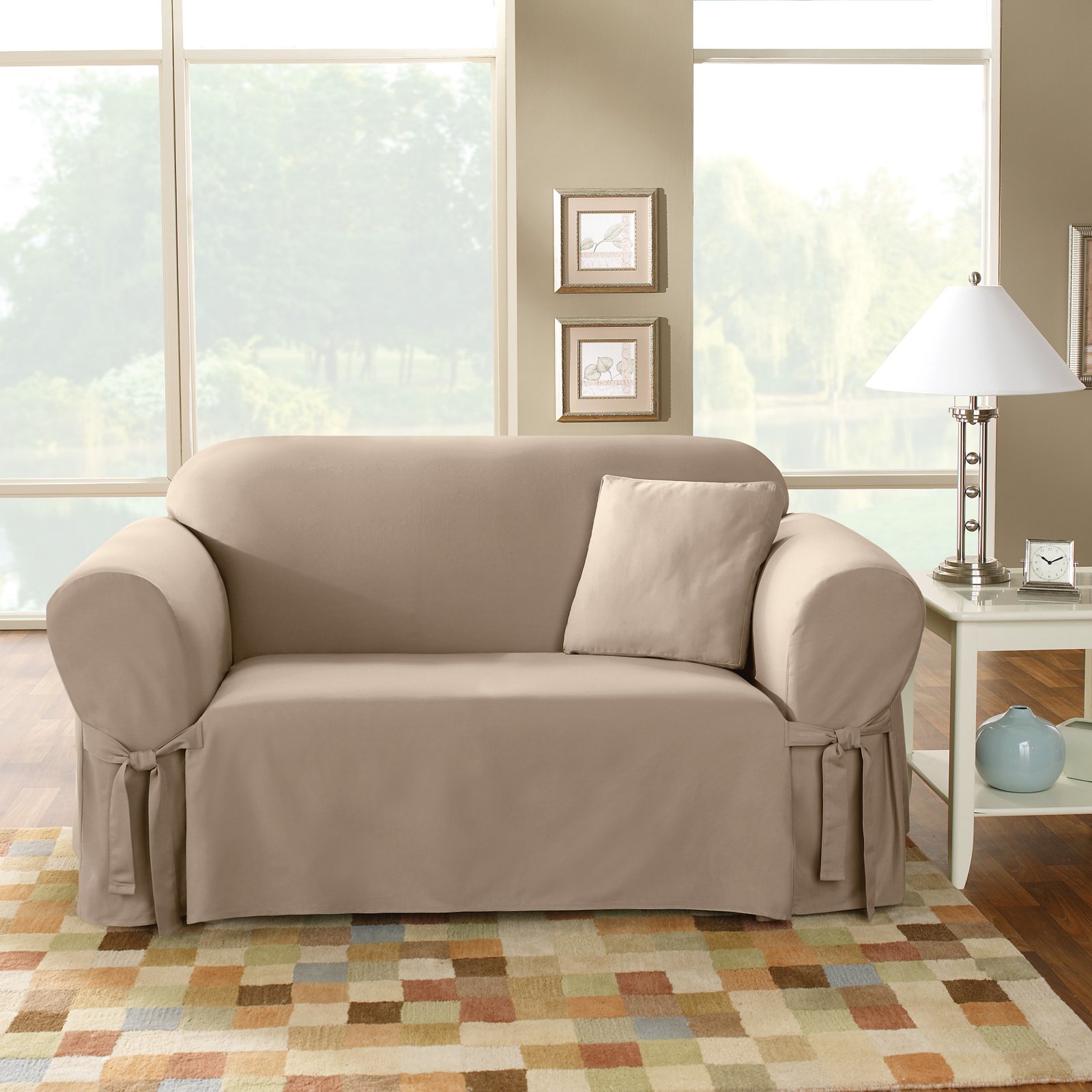 Sure Fit Cotton Duck Sofa Slipcover, Natural