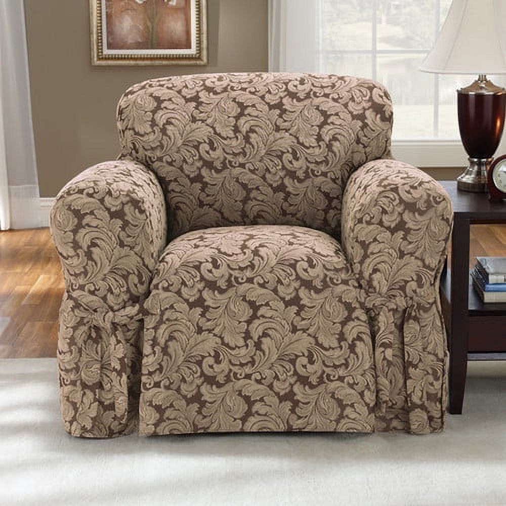 Sure Fit Scroll Brown Chair Slipcover - image 1 of 3