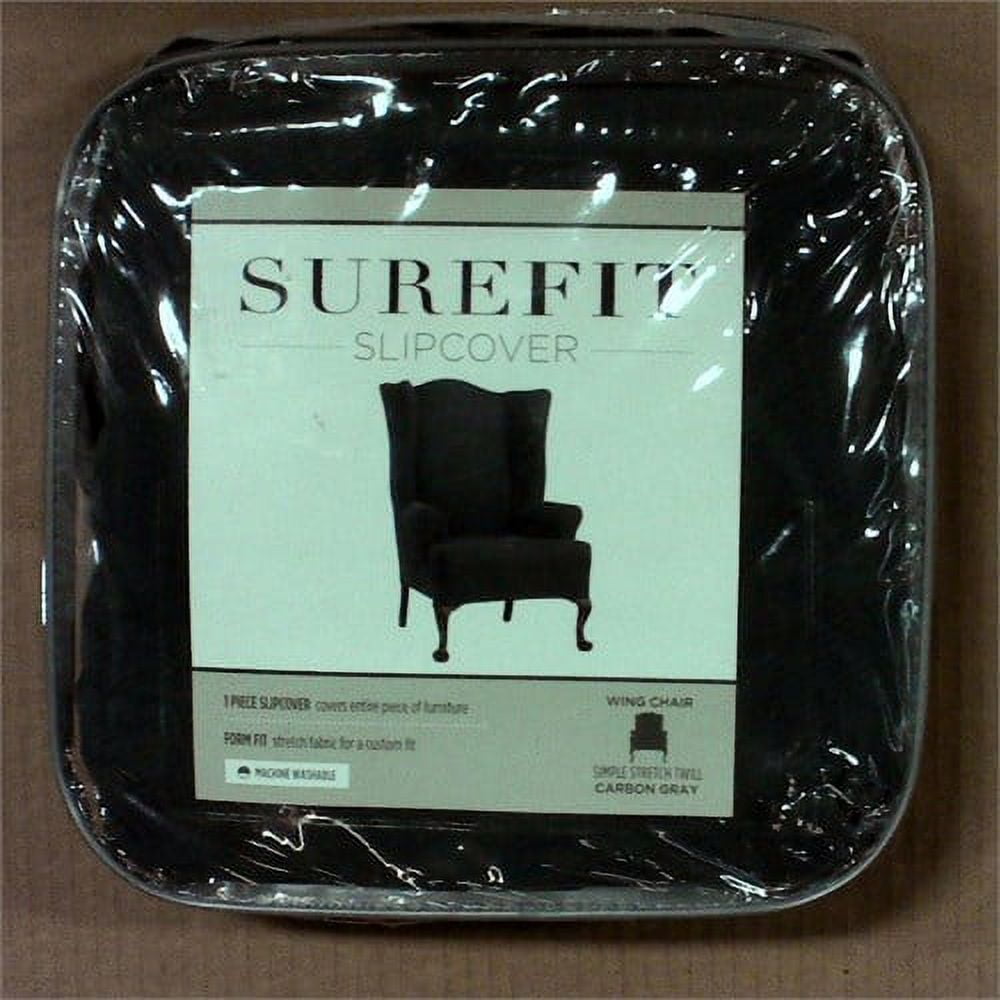 Sure fit simple stretch twill store wing chair slipcover