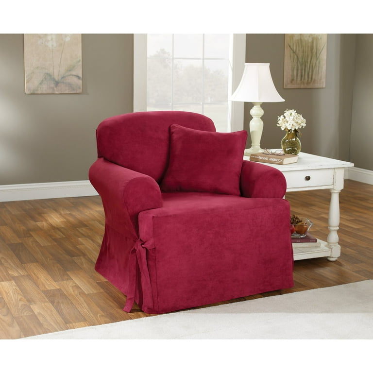 Sure Fit Soft Suede T Cushion Chair Slipcover Walmart