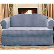 Sure Fit Stretch Pinstripe 2 Piece T-Cushion Sofa Slipcover