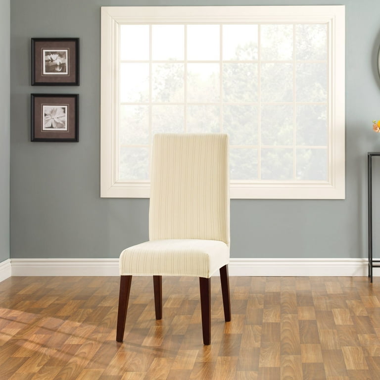 Sure Fit Stretch Pinstripe Short Dining Room Chair Slipcover