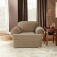 thumbnail image 1 of Sure Fit Stretch Pinstripe T-Cushion Two Piece Chair Slipcover, 1 of 2