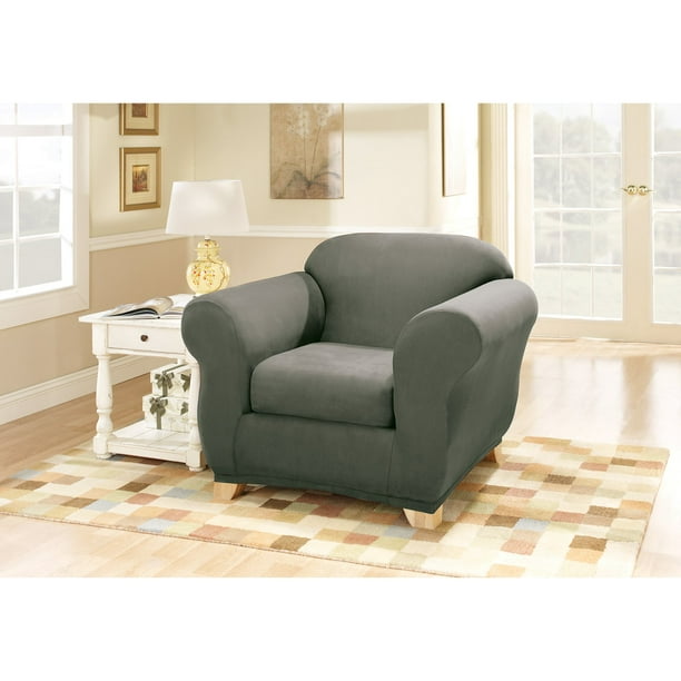 Sure Fit Stretch Suede 2-Piece Chair Slipcover - Walmart.com