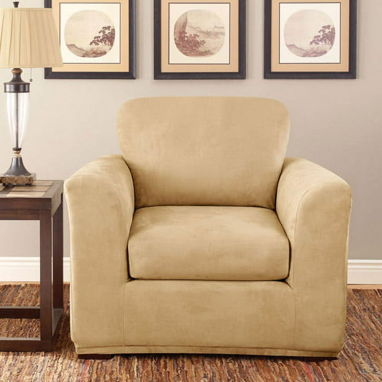 Sure Fit Stretch Suede - Loveseat Slipcover - Dark Green (SF36473