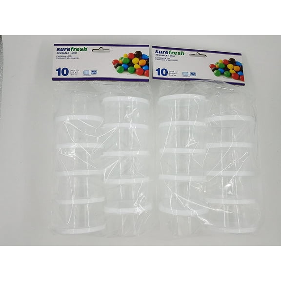Sure Fresh Mini Round Storage Containers 2 Packs - 20 count, Round