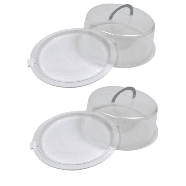 Sure Fresh Reusable Plastic Cake Container with Lid Pack of 2 Protect