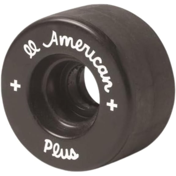 Sure-Grip All American Plus Indoor Black Wheels - Made of Vanathane Technology with 55mm Diameter Wheels - Tough and Lightweight - Hard Rink Wheel - Suitable for Beginners - Set of 8 Wheels