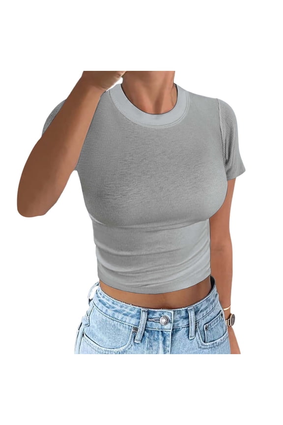 Sure! Here’s A Product Title That Fits And Buyer Search Habits:"Women's Colorful Slim Fit Short Sleeve Crop Top T Shirt For Sports And Fitness"