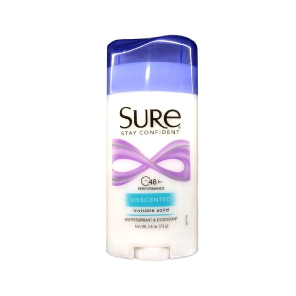 Sure Invisible Solid Anti-Perspirant & Deodorant Unscented - 2.6 oz (Pack of 18)