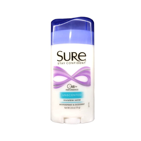 Sure Invisible Solid Anti-Perspirant & Deodorant Unscented - 2.6 oz (Pack of 8)