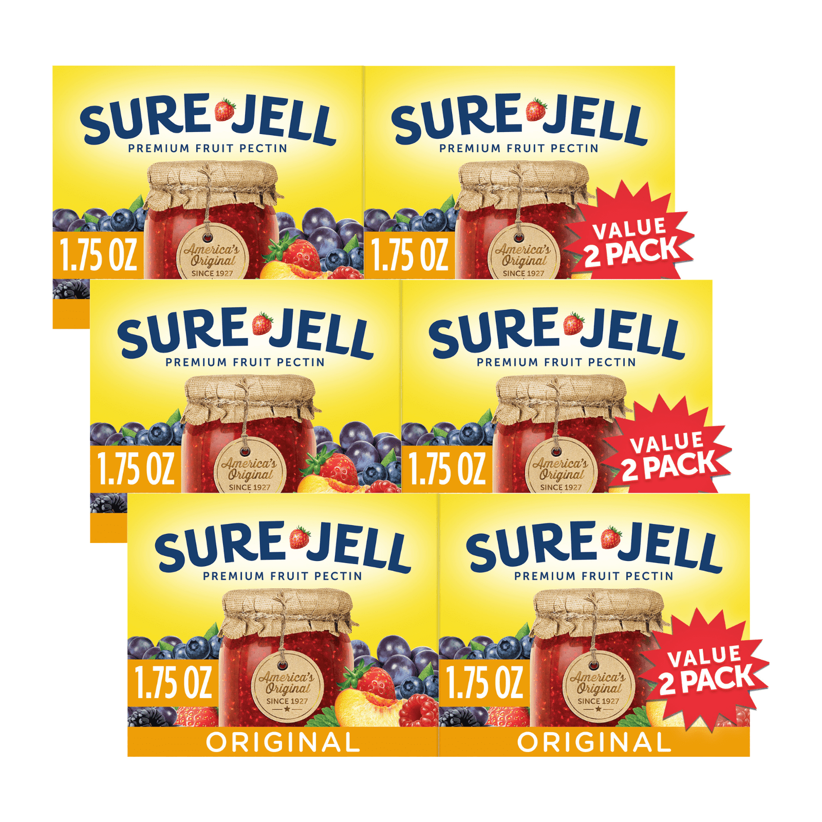 Sure Jel Original Premium Fruit Pectin Value Pack, 2 CT (3-Pack ...
