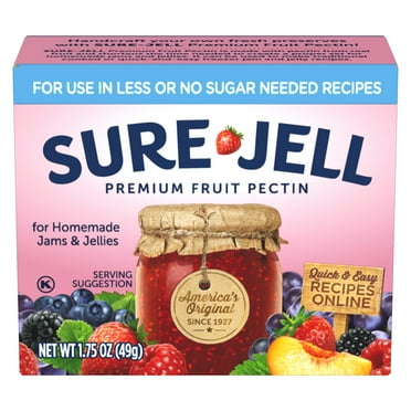 Sure-Jell Premium Fruit Pectin for Less or No Sugar Needed Recipes, 1.75 oz Box