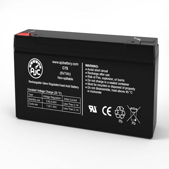 Sure-Lites L2645 6V 7Ah Emergency Light Battery - This Is an AJC Brand Replacement