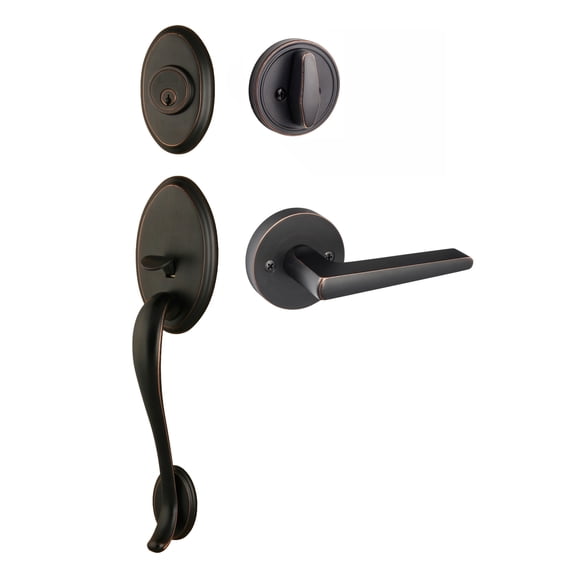 Sure-Loc AN507-BS-RD 11P Aspen Sectional Single Cylinder Keyed Entry Handleset - Bronze
