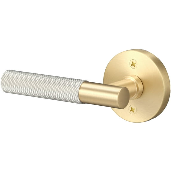 Sure-Loc Ap100-Rd Grip-Kn Aspra Round Non-Turning One-Sided Dummy Door Lever - Satin Brass