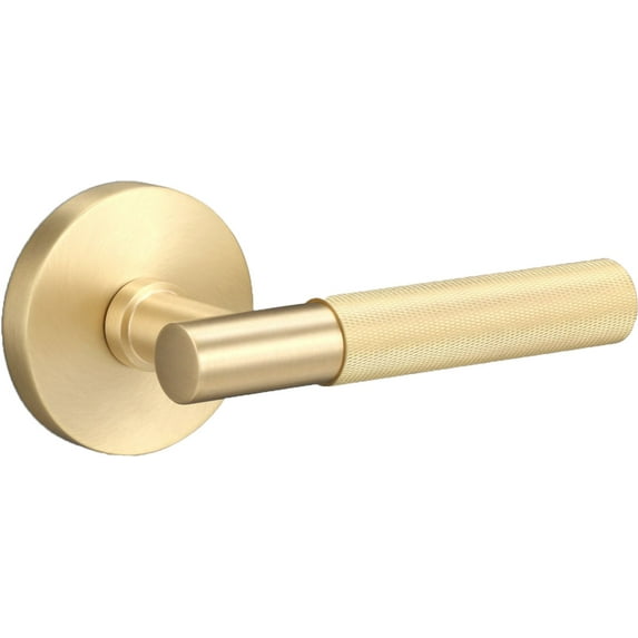 Sure-Loc AP101-RD SB GRIP-KN SB Aspra Round Passage Door Lever Set - Brass