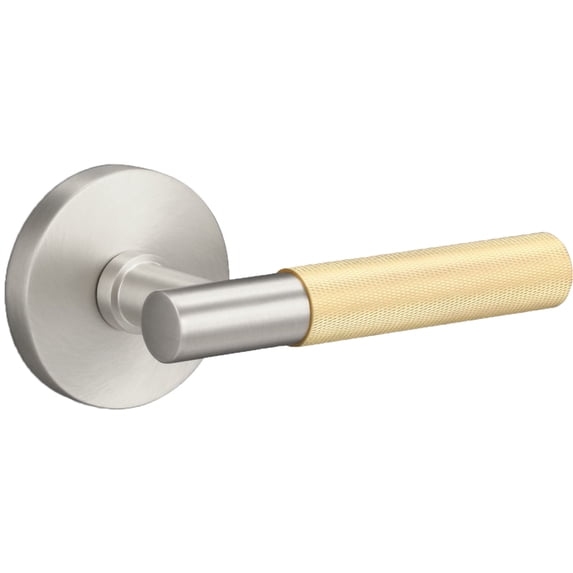 Sure-Loc Ap101-Rd Grip-Kn Aspra Round Passage Door Lever Set - Satin Nickel / Satin Brass