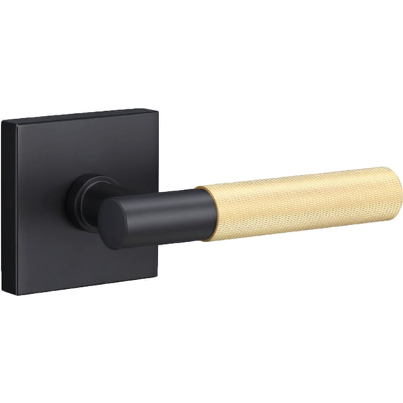 Sure-Loc AP101-SQ FBL GRIP-KN SB Aspra Square Passage Door Lever Set - Black