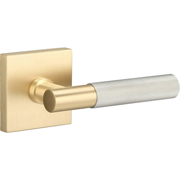 Sure-Loc Ap101-Sq Grip-Kn Aspra Square Passage Door Lever Set - Satin Brass / Satin Nickel