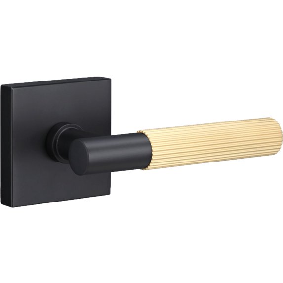 Sure-Loc AP101-SQ FBL GRIP-SKN SB Aspra Square Passage Door Lever Set - Black